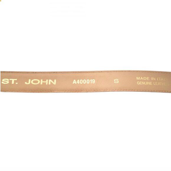 ST JOHN Red Leather logo buckle belt sz S - Picture 6 of 6